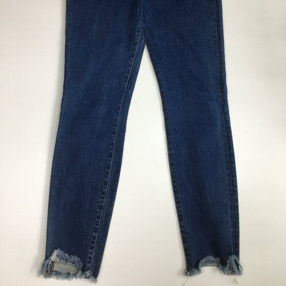 IRO Jarod Medium Wash Step Fray Hem 5 Pocket Logo Hardware Jeans - Picture 7 of 12